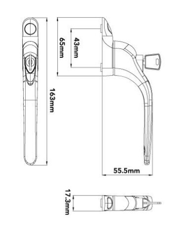 VERSA V-WIN Lite Inline Locking Espag Handle - Image 4