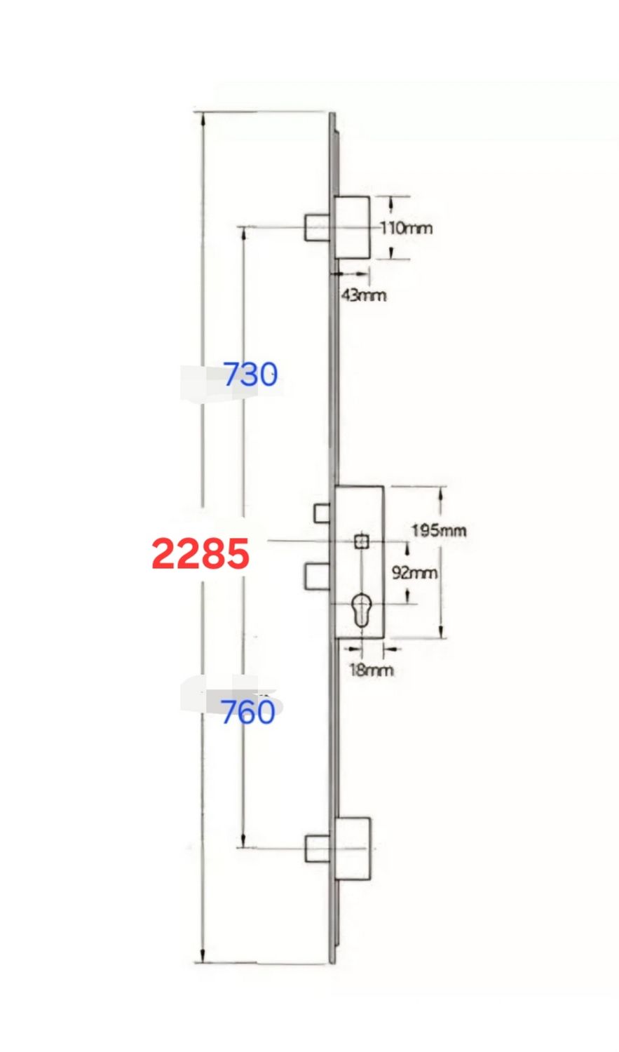 GU Secury A2 Latch 3 Deadbolts Auto Locking Multi-Point Door Lock - Image 2