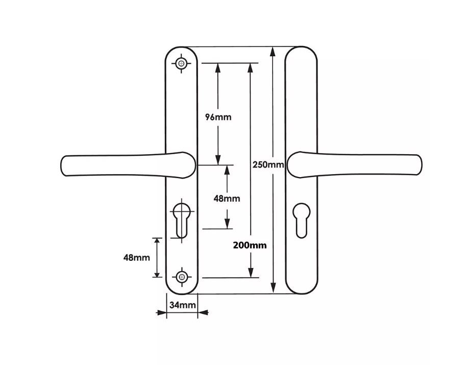 TSS 48mm PZ - Lever / Lever - Sprung - 200mm Screw Centres - Image 7