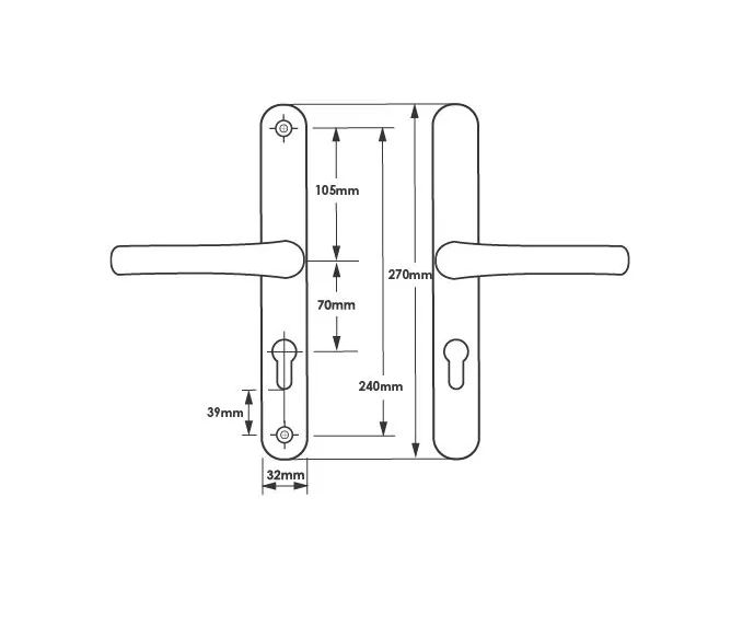 270mm Backplate - 240mm Screw Centres - 70mm PZ - Image 6